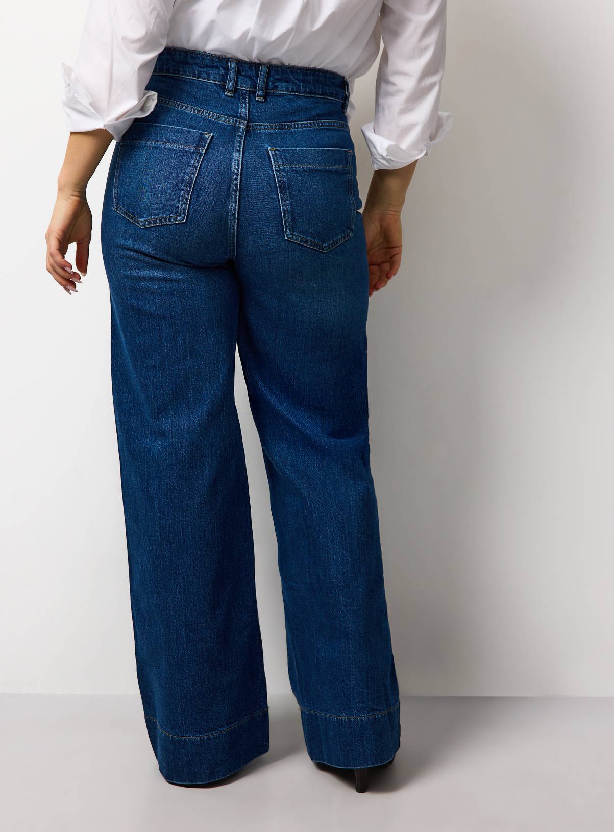 The Mid Blue Flared Leg Denim Jeans 10R - Image 4